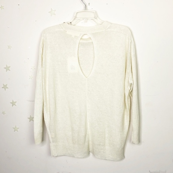 INHABIT cream linen crew neck light weight sweater - Picture 14 of 15